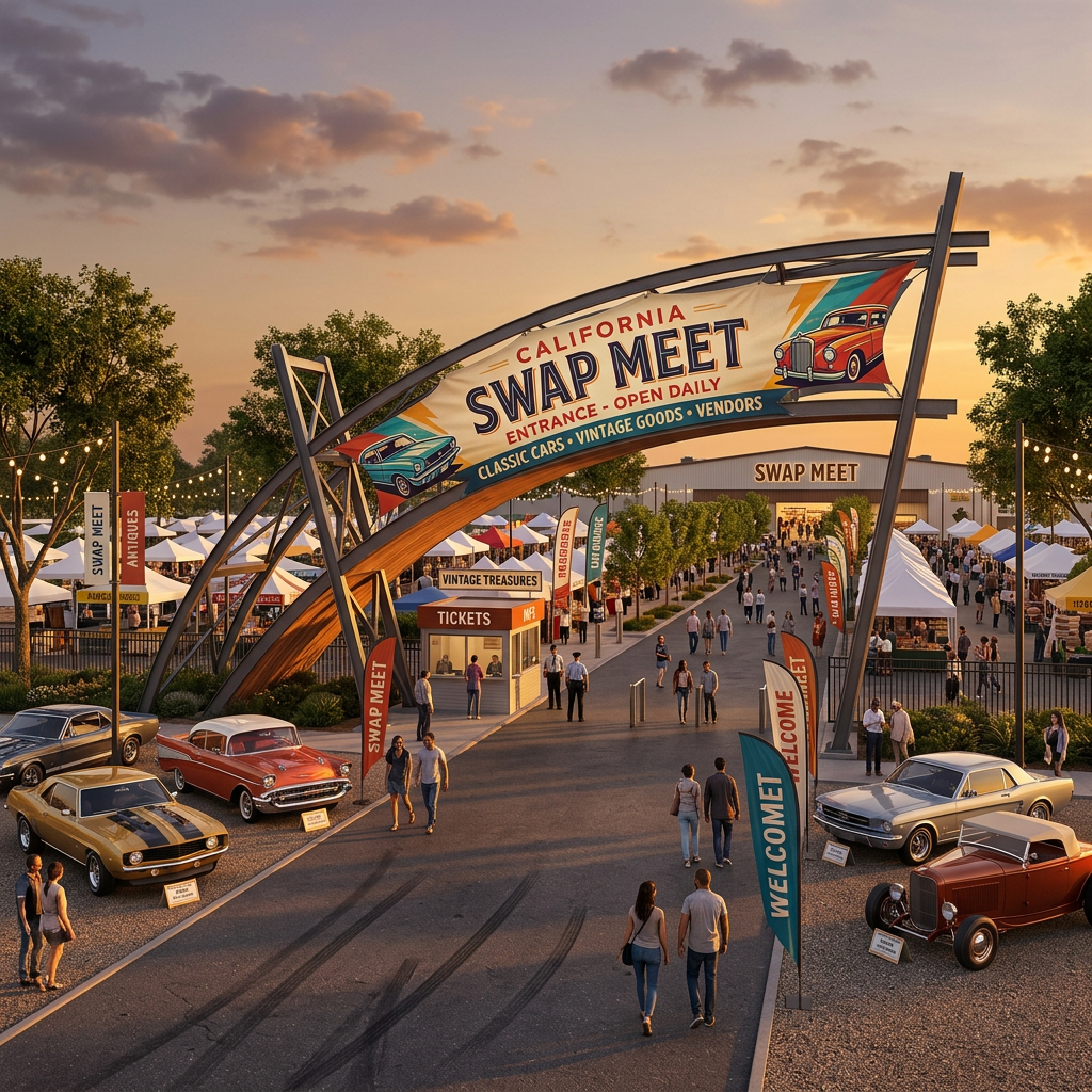 AI rendering of venue outdoor market with string lights and city views